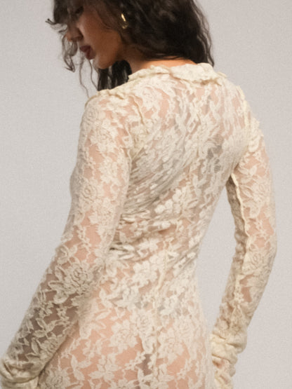 Cream Lace Maxi Dress