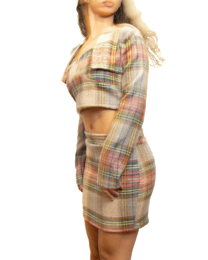 11:11 TARTAN CROP JACKET