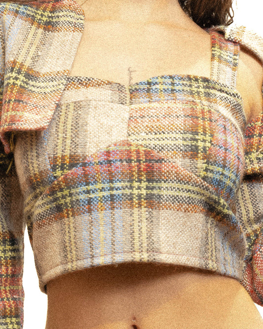 11:11 TARTAN CROP TOP