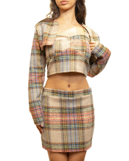 11:11 TARTAN CROP JACKET